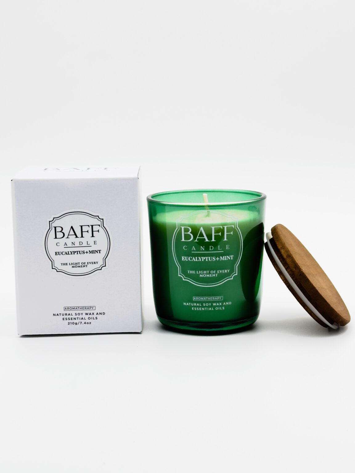 Eucalyptus Mint Soy Wax Luxury Candle (One Wick) - Baff Candle