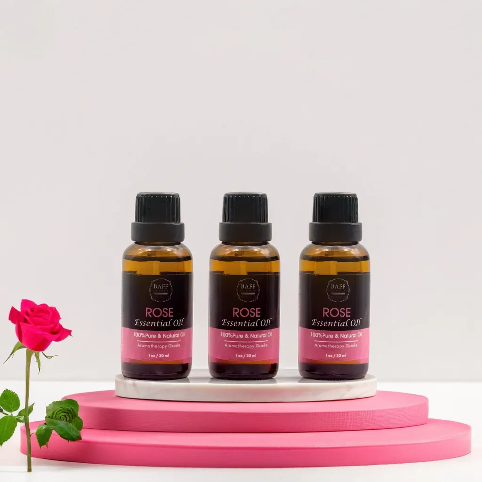 Rose Essential Oil I Baff Candle