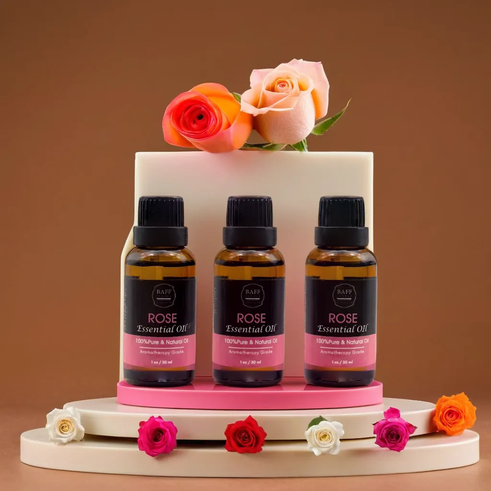 Rose Essential Oil I Baff Candle