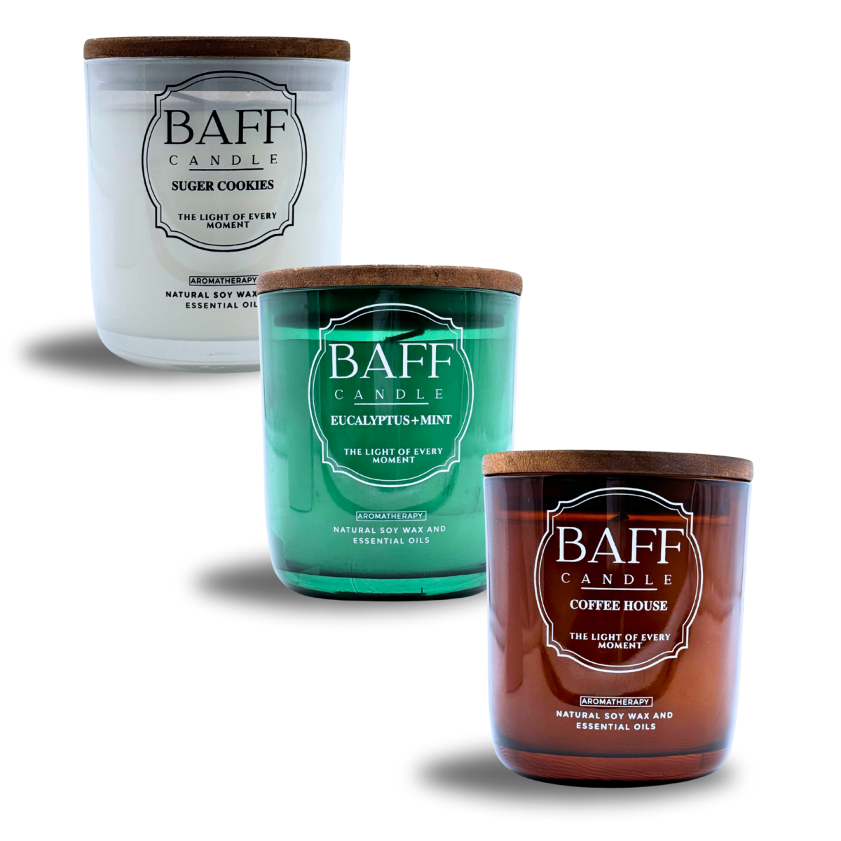 Baff Candle Collection | Sugar Cookies| Eucalyptus Mint | Coffee House