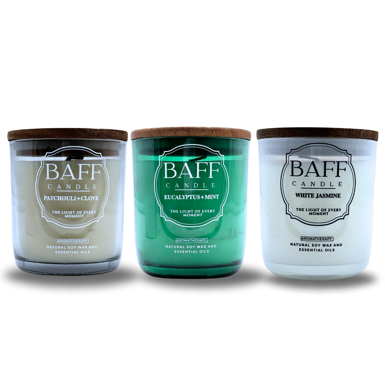 Baff Candle Collection | Patchouli Clove | Eucalyptus Mint | White Jasmine - Image 3