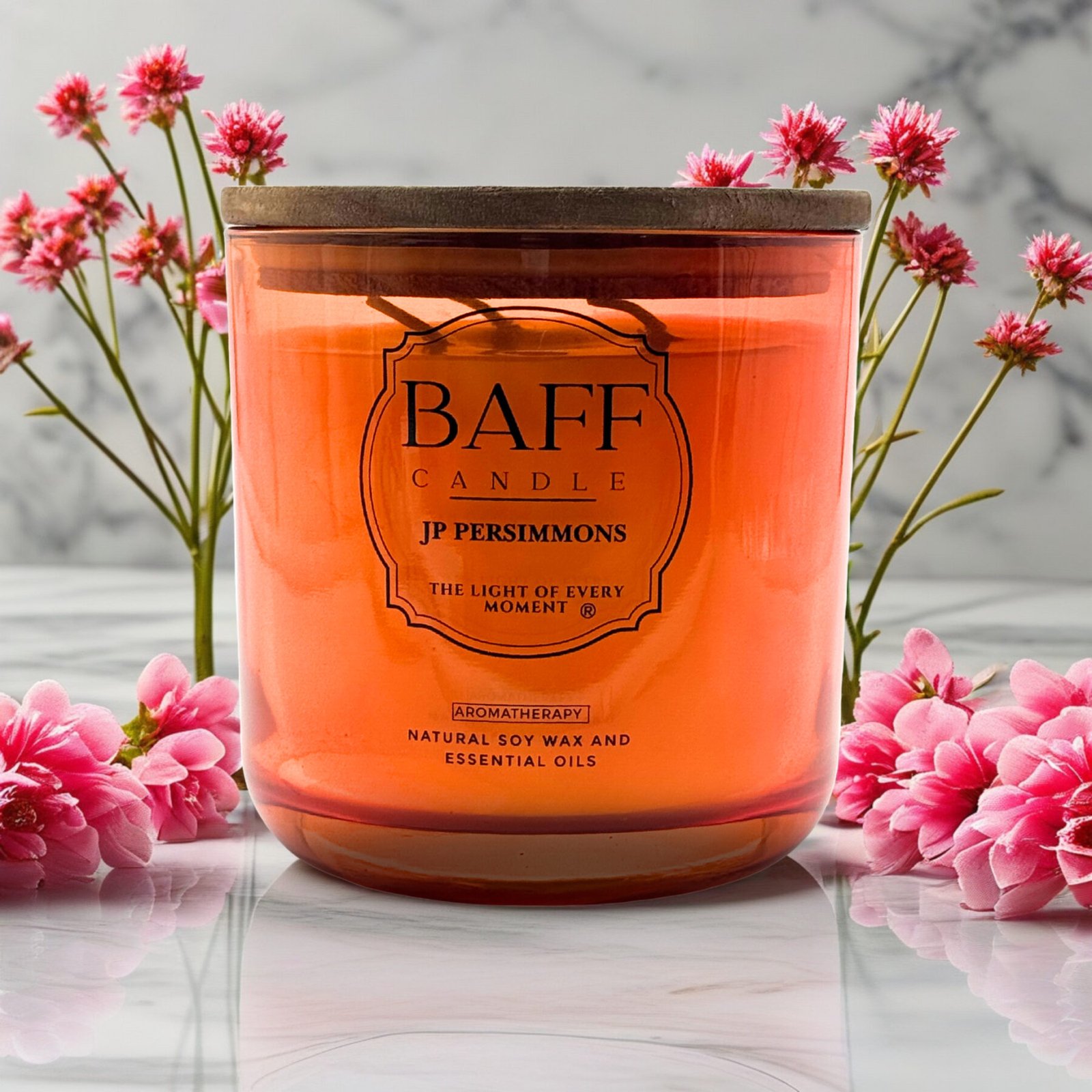 JP Persimmons Soy Wax Luxury Candle (Three Wick) - Image 5