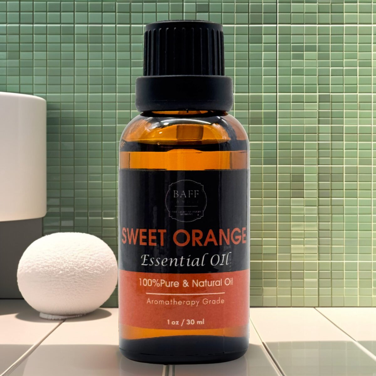 Baff Candle Sweet Orange Essential Oil | 100% Pure | Aromatherapy Grade (30ml)