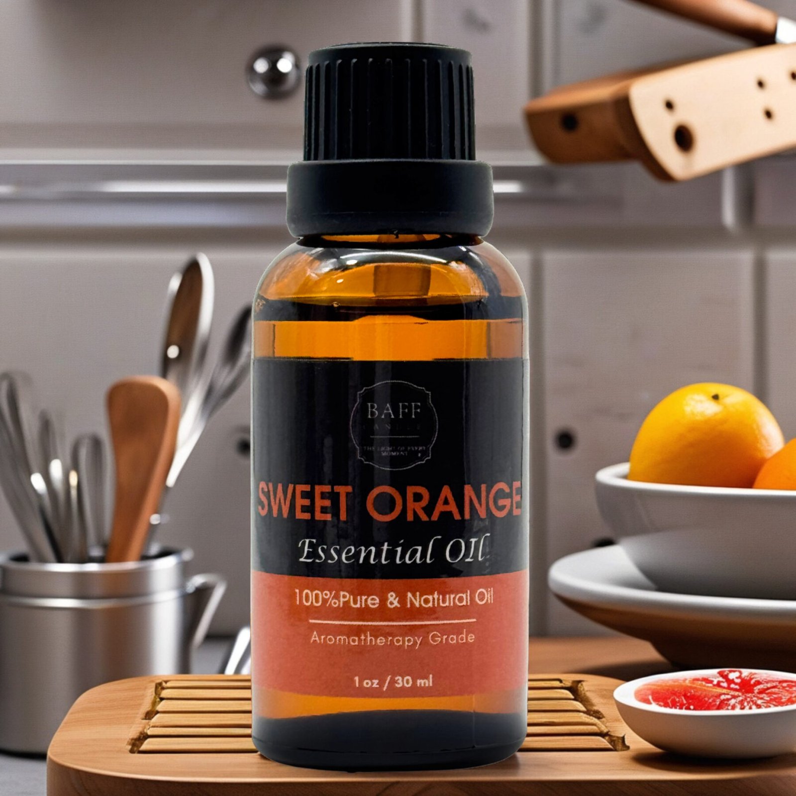 Baff Candle Sweet Orange Essential Oil | 100% Pure | Aromatherapy Grade (30ml)