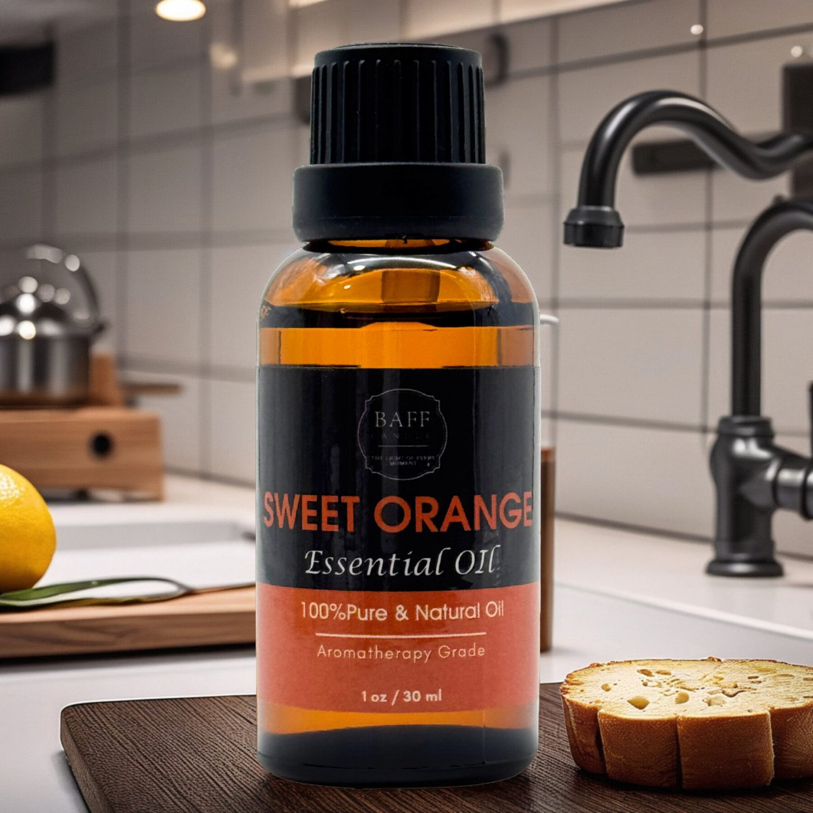 Baff Candle Sweet Orange Essential Oil | 100% Pure | Aromatherapy Grade (30ml)