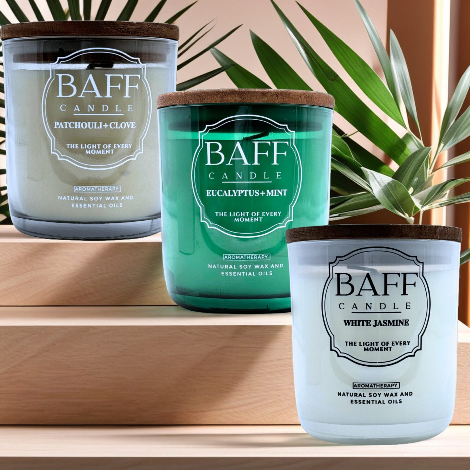 Baff Candle Collection | Patchouli Clove | Eucalyptus Mint | White Jasmine - Image 8