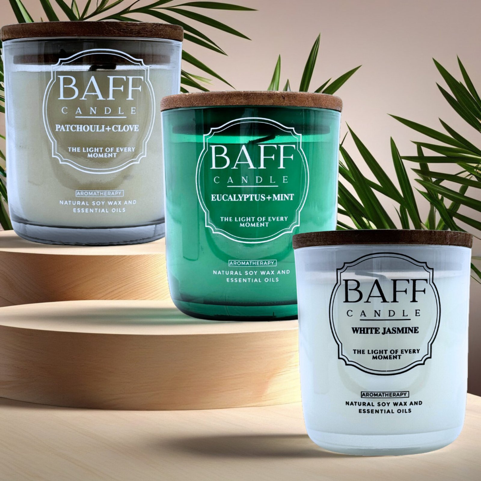 Baff Candle Collection | Patchouli Clove | Eucalyptus Mint | White Jasmine - Image 9