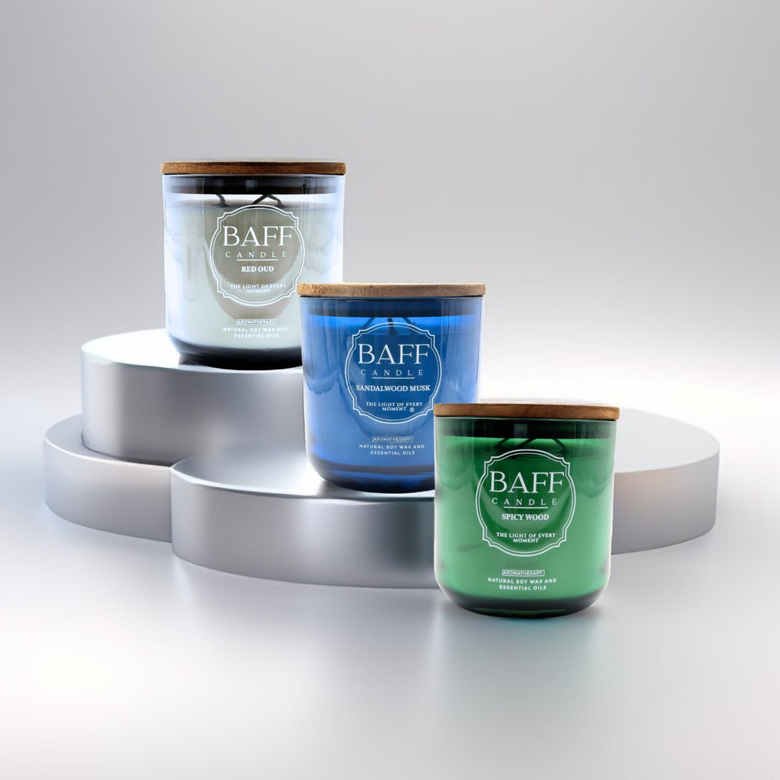 Baff Candle Collection I Red Oud I Sandalwood I Spicy Wood I Soy wax Luxury Candle